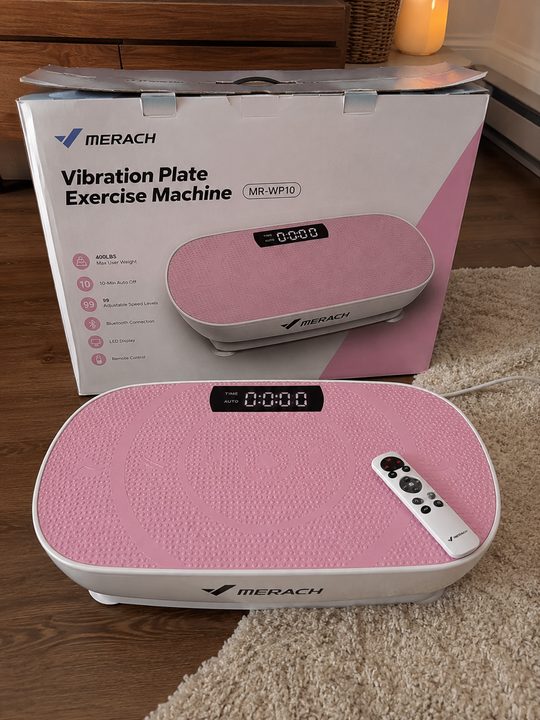 Happy LumiFit customer using the vibration board