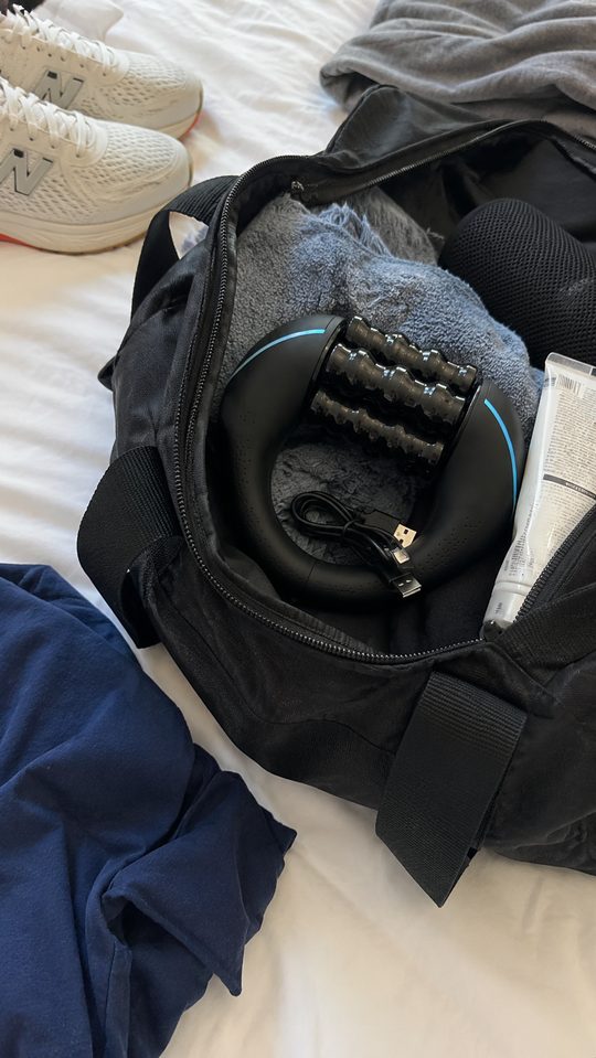Happy LumiFit customer using the vibration board